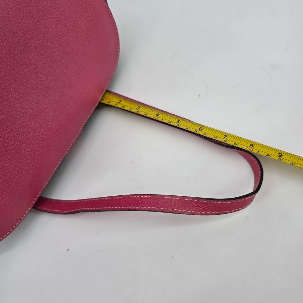 Kate Spade Pink Leather Dark Brown Wicker Picnic Basket Polka Dot Satchel Bag - Picture 12 of 13